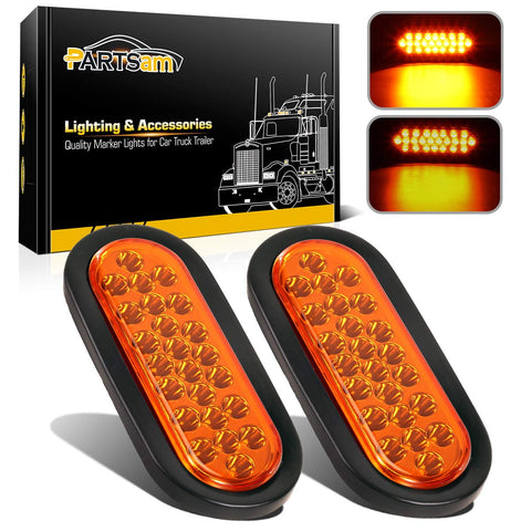 Image of 6" LED Oval Stop Turn Tail Lights Brake Backup Reverse Light Kits for Truck Trailer Bus RV Camper