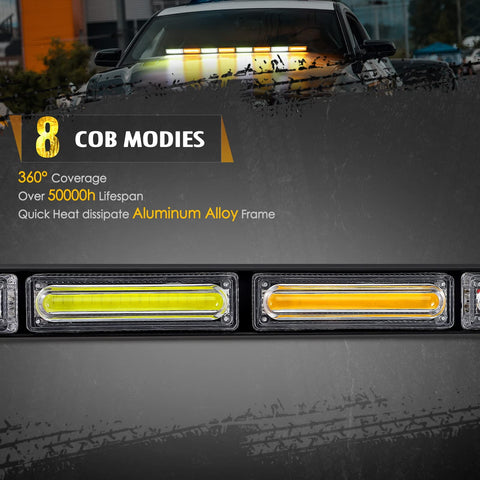 Image of Partsam 35" LED Emergency Hazard Warning Light Bar for SUV ATV UTV Cars