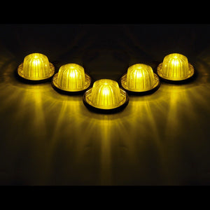 Partsam 5X Cab Marker Light Marker 1313A Amber Lens + 5X Amber T10 LED Bulbs + Base Compatible with /Dually Suburban Blazer C1500 C2500 C3500 K1500 K2500 K3500 1969 - 1987 Pickup Trucks