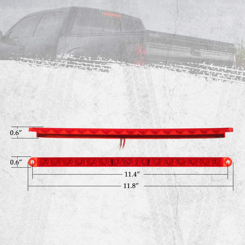 Image of Partsam 2Pcs 12" 15 LED Red Led Trailer Truck Identification Light Bar Waterproof Sealed Thin Stop/Turn/Tail ID Marker Third 3rd Brake Light Strip bar for Trucks Trailers RV Surface Mount