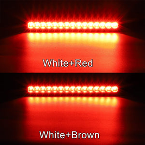 Partsam 2pcs 10 inch 15 LED 2835 SMD Trailer Light Bar Sealed Stop Turn Tail Park Third 3rd Brake Light Assembly Truck Trailer Marker ID Bar Waterproof 12-24V Red Lens