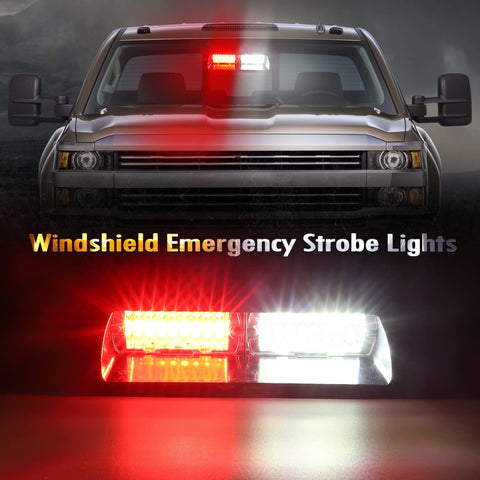 Image of Partsam LED Windshield Dash Deck Emergency Strobe Firefighter Lights