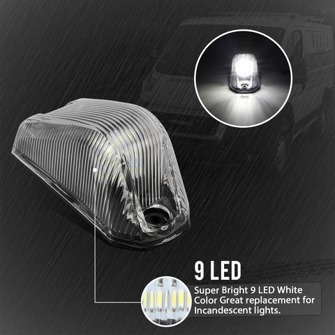 Image of Partsam 5Pcs Clear Lens White LED Light Front Cab Marker Lights Top Roof Lights For Ram ProMaster 2014 2015 2016 2017