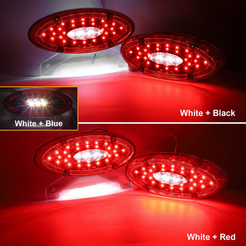 Image of Partsam Pair 9.5" Red Led Oval Combination RV Tail Lights