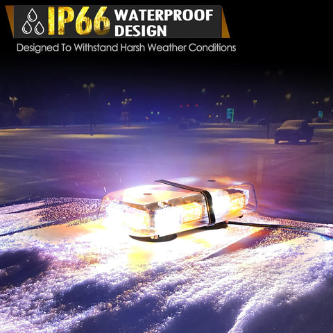 Image of Partsam LED Roof Top Strobe Lights for Snow Plow/Construction Vehicles