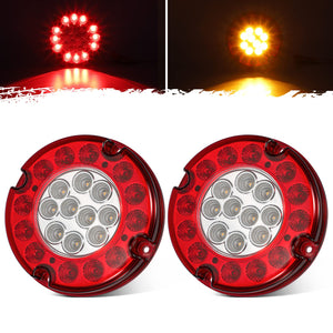 Partsam 2x 7 Round Stop Turn Tail Lights for Bus Truck Camper