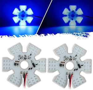 Partsam 2Pcs Ultra-Thin Hex Style Dual Function Interior 54 LED Air Breather Light 4.8" Decorative Air Cleaner Lamp for Peterbilt Kenworth Freightliner Trucks, Trailers, RV