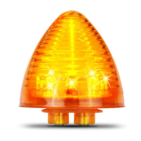 Image of Partsam 10 Amber 2" Round Side Marker Light Beehive Cone Light 9 Diodes Sealed Multifunctional LED Beehive Light Truck Trailer Rear Tracking Light