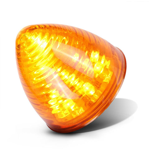 Image of Partsam 10 Amber 2" Round Side Marker Light Beehive Cone Light 9 Diodes Sealed Multifunctional LED Beehive Light Truck Trailer Rear Tracking Light