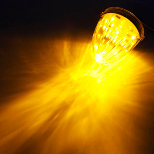 Partsam 5X Roof Running Top Marker Light Clear Amber 17 LED Clear Lens Replacement for Kenworth Peterbilt Freightliner Mack