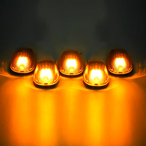 Partsam LED Cab Marker Roof Running Lights 5PCS Clear Lens 9LED Amber Top Lights Compatible with Dodge Ram 1500 2500 3500 4500 5500 2003-2018 SUV Truck Pickup RV