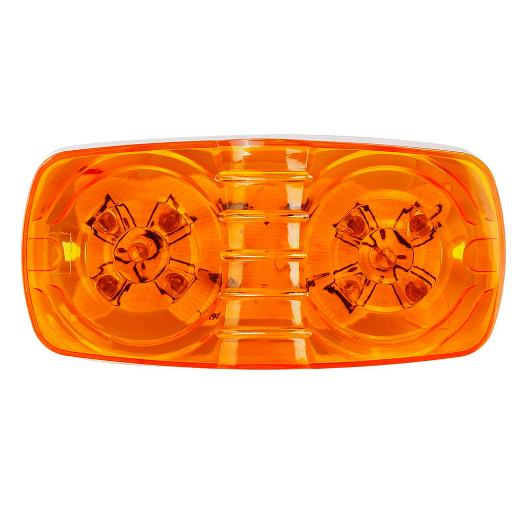 Partsam 10x Double Bubble Bullseye Side Marker Light 10LED Bulls Tiger Eye Amber Trailer