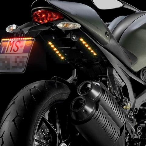 Image of Partsam 2 x 4.5inch Motorcycle LED Third Brake Light Universal Tail Brake Stop Turn Signal Running Light Super Bright 6SMD Red LED Strip Light Bar