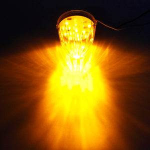 Partsam 7pcs Top Roof Running Amber Cab Marker Lights 17LED Clear Lens Replacement for Kenworth Peterbilt Freightliner Mack Truck Trailer