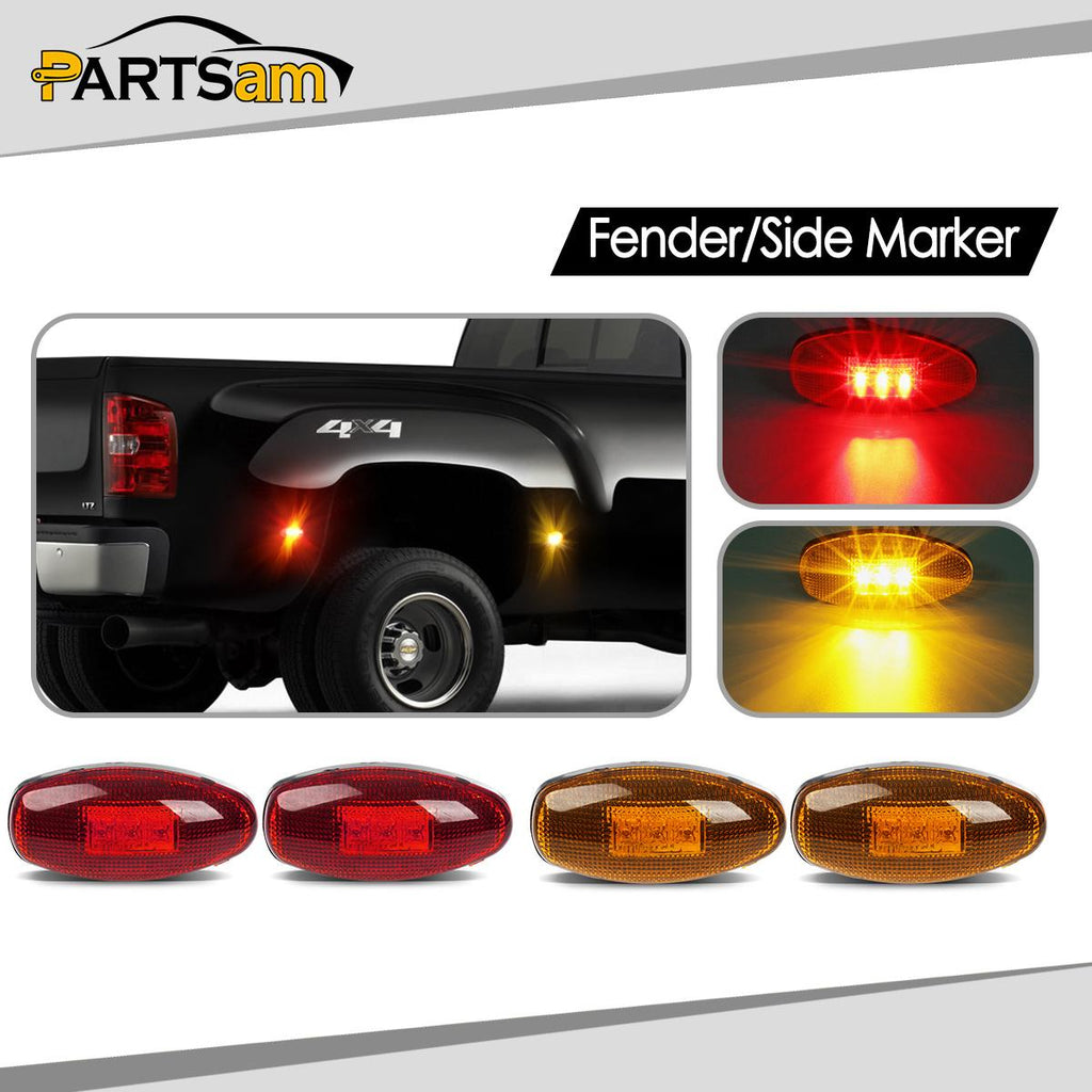Fenders For GMC Savana 2500 Smoked LED Fender Marker Lights For 2015 Chevy GMC 2500/3500HD - Amber/Red Rear Lights Side Marker Lights For GMC Sierra 2500 HD - Foto 3