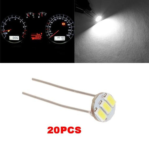 Partsam 20Pcs 4.7mm-12v Car White Mini Bulbs Lamps Indicator Cluster Speedometer Backlight Lighting
