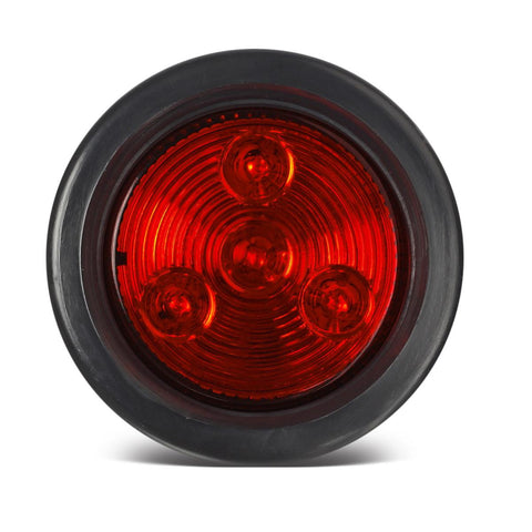 Image of Partsam 10x Red 2" Round Sealed Clearance Marker Light 4LED Grommet & Pigtails w Reflex Lens, 2 inch round led marker lights, 2 inch round led trailer lights, 2 inch round led lights