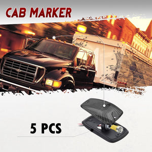 Partsam 5pcs Smoke Cab Maker 264159BK Roof Running Light Cover Base + 5X Amber T10 194 168 5050 LED Light Bulbs Compatible with / C1500 C2500 C3500 K1500 K2500 K3500 1988-2002 Pickup Trucks