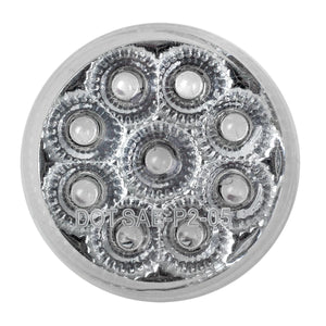 Partsam 20) 2in. Round Side Marker LED Truck Lights Clearance 9 Diodes Reflector Trailer, Sealed Clear/Amber 2