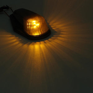 Partsam 5X Cab Marker Lights Roof Running Lamps Black Lens Covers + 5050 Amber 194 168 T10 LED Bulbs Compatible with Ford F150 F250 F350 1973-1997 F Series Super Duty Pickup Trucks