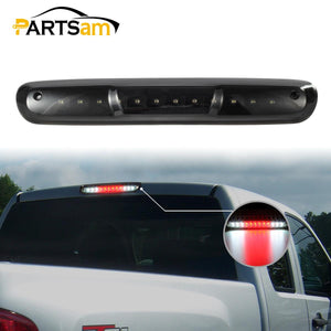 Partsam High Mount Stop Light Led Third 3rd Brake Light Replacement for Silverado and Sierra 1500 2500 HD 3500 HD 2007 to 2013 Rear Cab Roof Brake Tail Light Cargo Lamp Smoke Lens Black Housing