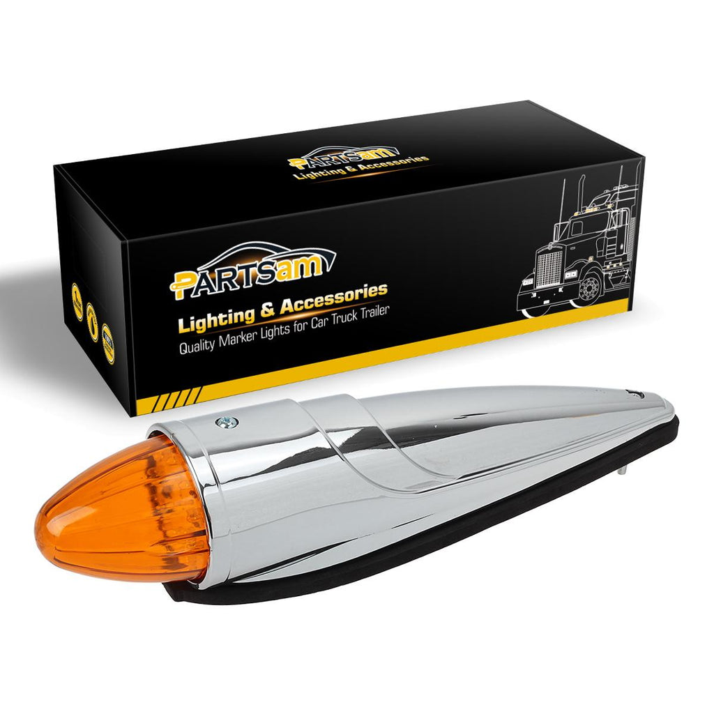 Partsam 5PCS LED Amber Torpedo Cab Marker Roof Running Top Lights