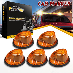Partsam 5X Roof Running Cab Marker Light Amber Cover Lens/Base Compatible with C/K Series 1973 1974 1975 1976 1977 1978 1979 1980 1981 1982 1983 1984 1985 1986 1987 Pickup Truck