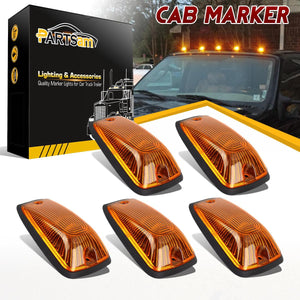 Partsam 5X Cab Roof Marker Amber Cover 264159AM + 5X Base Compatible with C1500 C2500 C3500 K1500 K2500 K3500 1988 1989 1990 1991 1992 1993 1994 1995 1996 1997 1998 1999 2000 2001 2002