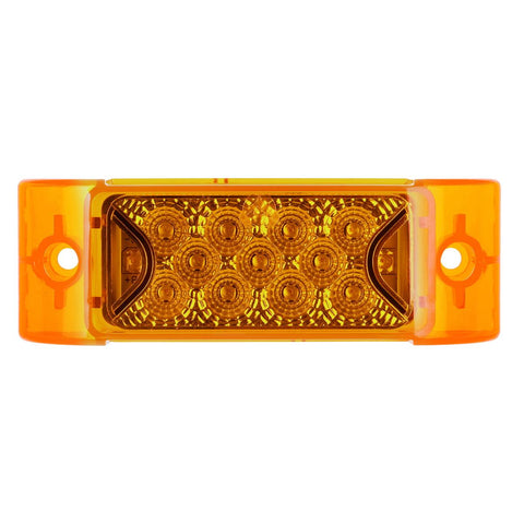 Image of Partsam PAIR 6inch Amber LED Reflective Rectangle Clearance Side Marker Light Trailer 13LED, 6x2 trailer lights, Faceted led marker lights