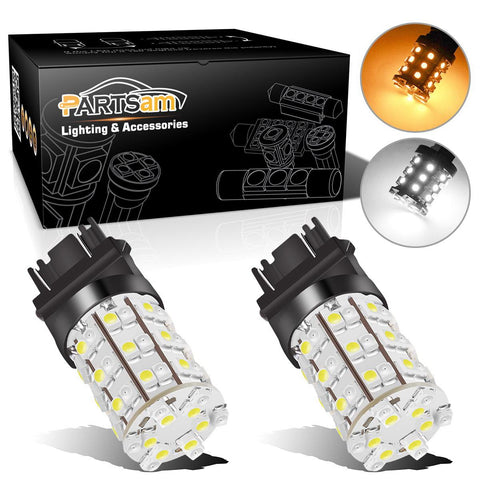 Image of 2pcs 3057 3157 3357 3457 Switchback LED Turn Signal Light Bulbs White Amber Dual Color Super Bright 30