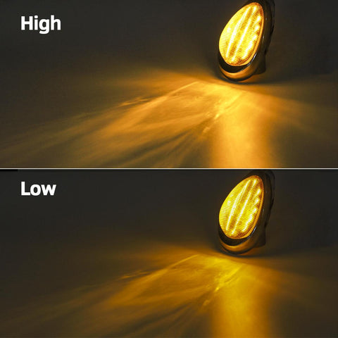 Image of Partsam 2Pcs 6" Amber Sleeper Cab LED Side Marker/Turn Led Light Clearance Surface Mount 15 LED Replacement for Freightliner Century/Columbia Amber Oval Side Marker and Turn Signal Sealed Light