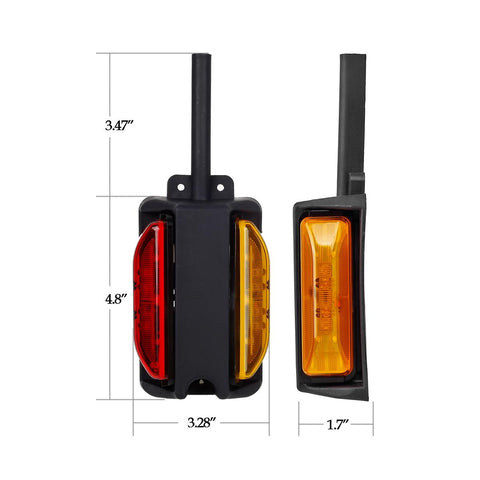 Image of Partsam 2x 4" LED Clearance Trailer Fender Lights Amber Front Red Back 4 Diodes RH / LH