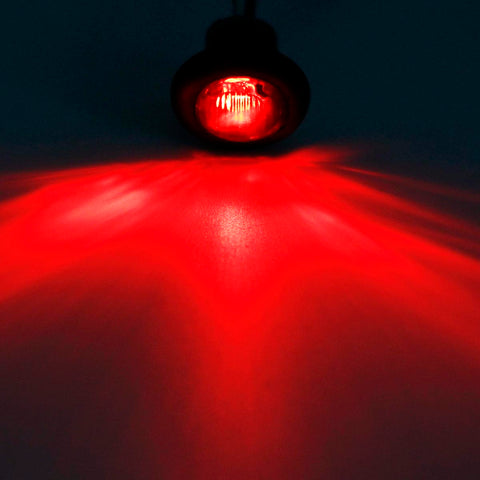 Image of Partsam 20x Amber/Red Truck Trailer Boat 3/4" Round Led Light Round Marker Clearance + Grommet Smoke Lens