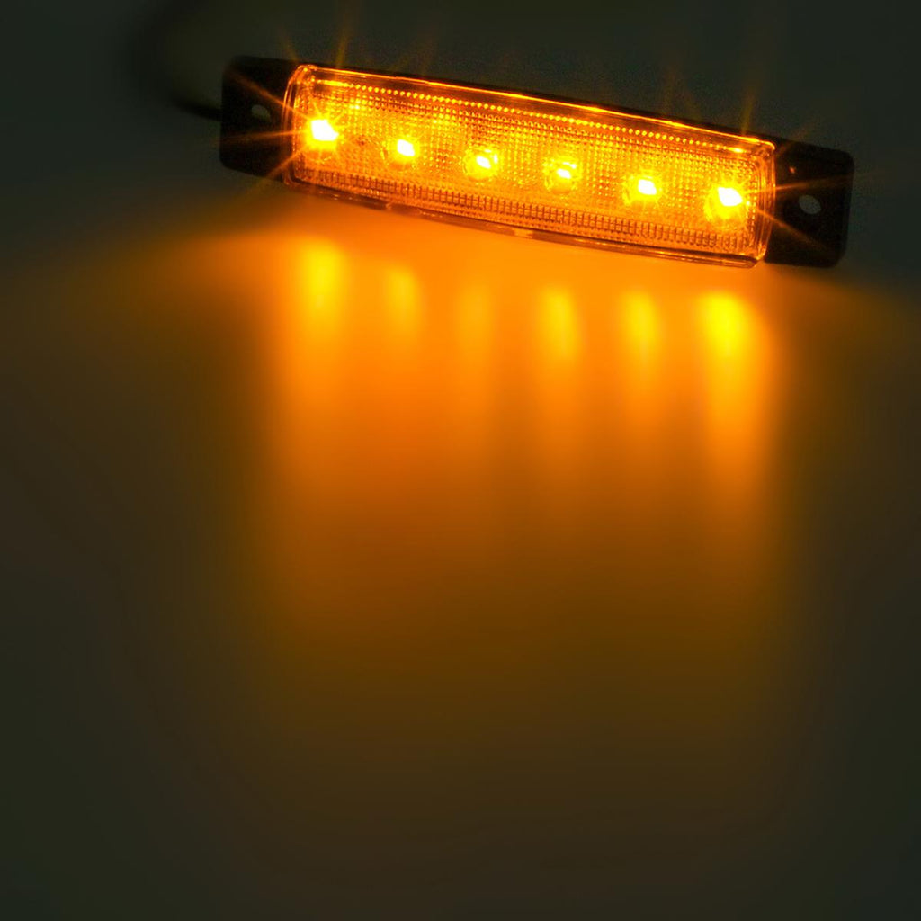 ES Amber/Orange LED Side Marker Lights – 4x Corner/Roof Lights – 12V/24V – For Truck Chassis Box Lorry Van