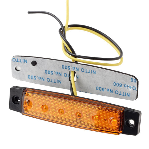Image of Partsam 20Pcs 3.8" 6 LED Amber Side Marker Lights, Amber Trailer Marker Lights, Front Rear Side Marker Lamp Amber, Led Marker Lights for Trucks, Cab Marker, RV Marker light Yellow (Pack of 20)