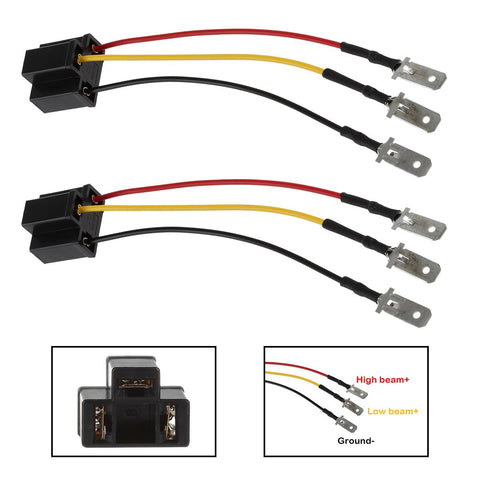 Image of Partsam H4 9003 HB2 Wire Wiring Harness Sockets for 4"x6" 7"x6" 5"x7" inch Sealed Beam Car Truck Headlights Pickup Heavy Duty Headlamp (2PCS)