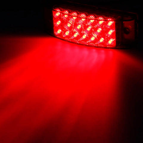 Image of Partsam 2Pcs Red 6" LED Rectangle Side Marker and Clearance Trailer Lights 21 Diodes with Reflectors Waterproof 12V Sealed 6x2 Rectangular Led Stop Turn Tail Brake Lights Dual Mode Surface Mount