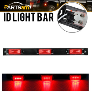 Partsam 17inch Inch Red Truck Trailer Identification Light Bar 3-Light Waterproof Sealed Led Trailer Light Bar 12V Replacement for F150 F250 F350 RAM 1500 2500 3500 Silverado Sierra