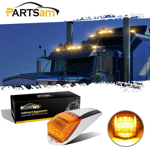 Partsam 31LED Amber Cab Marker Light Waterproof Top Roof Running Cab Lights Compatible with Peterbilt/Kenworth/Freightliner//Western Star/Mack/International/Paccar Trailer Trucks