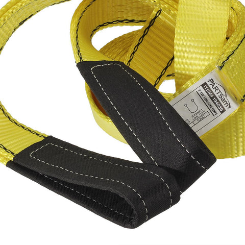 Image of Premium 2 Pcs Crane Towing Strap 20 feet x 2inch Durable 3400Dtex - Heavy Duty Web Sling - Corrosion Resistance Polyester Industrial Flat Eye-Eye Ropes