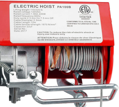 Image of small electric hoist 110v