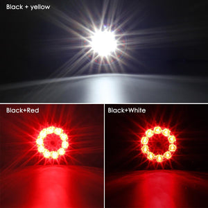 Partsam 2Pcs 4inch Inch Round LED Trailer Tail Lights 16LED w Rubber Grommet, Waterproof Sealed Round Red Stop Turn Tail Brake Running Lights White Reverse Backup Lights Lamps for RV Trailer Trucks