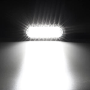 Partsam 2 Pcs 6-1/2inch Clear Oval Sealed 21 DIODE LED BACK-UP REVERSE FOG WHITE Light Kit with Light, Flange Mount for Truck,Trailer (Turn, Stop, and Tail Light), White Reflector
