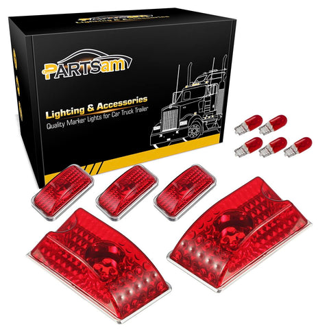 Image of Partsam 10Pcs Replacement for 2003-2009 Hummer H2 and 2005-2009 Hummer H2 SUT Cab Roof Top Clearance Marker Running Lights Front Rear Assembly Kits 264160+ 10Pcs T10 194 168 W5W 5-5050-SMD LED Bulbs