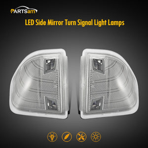 Partsam LED Side Mirror Turn Signal Light Left and Right Lamps Tow Light Clear Cover Lens Compatible with Ram 1500 2500 3500 4500 5500 2010 to 2018 68302828AA 68302829AA