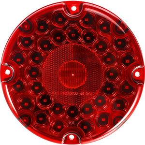 Partsam 2Pcs 7inch Round Transit Tail Lights Red 36 LED, 7 Inch Red Bus LED Light Round Truck Tail STT Stop Brake Turn Lights [Built-in Reflex Lens] Trailer Truck Taillight with Weathertight Gasket