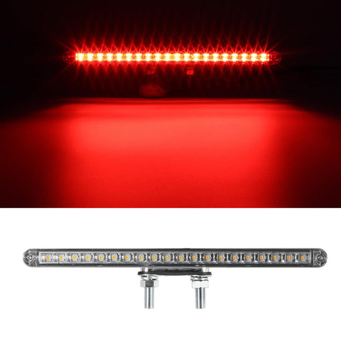 Image of Partsam 2Pcs 12inch Clear Lens Red / Amber LED Combo Dual Face Truck Semi Trailer Light Bars 20LED Waterproof w Double Studs Sealed Trailer Led Pedestal Turn Signal Stop Tail Marker Clearance Lights
