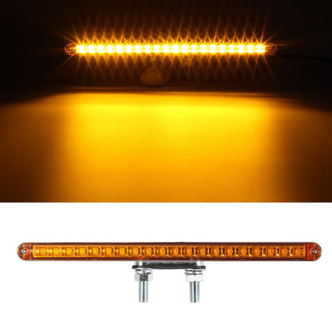 Image of Partsam 2Pcs 12inch Red / Amber LED Combo Double Face Truck Semi Trailer Light Bars 20LED Waterproof with Double Studs Sealed Truck Trailer Led Pedestal Turn Signal Stop Tail Marker Clearance Lights 12V