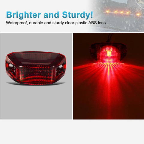 Image of Partsam 1pcs Rear Cab Marker Roof Light Rear Roof Mounted Cab Light Lamp Top Clearance Light Reflective Lights Assembly Compatible With Ram Promaster Vans 2014 2015 2016 2017 2018(Red Len/Red Light)
