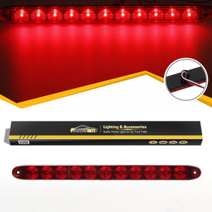 Partsam 1PC Red 15inch 11 LED Light Bar Stop Turn Tail 3rd Brake Light Truck Trailer Identification ID Bar Waterproof